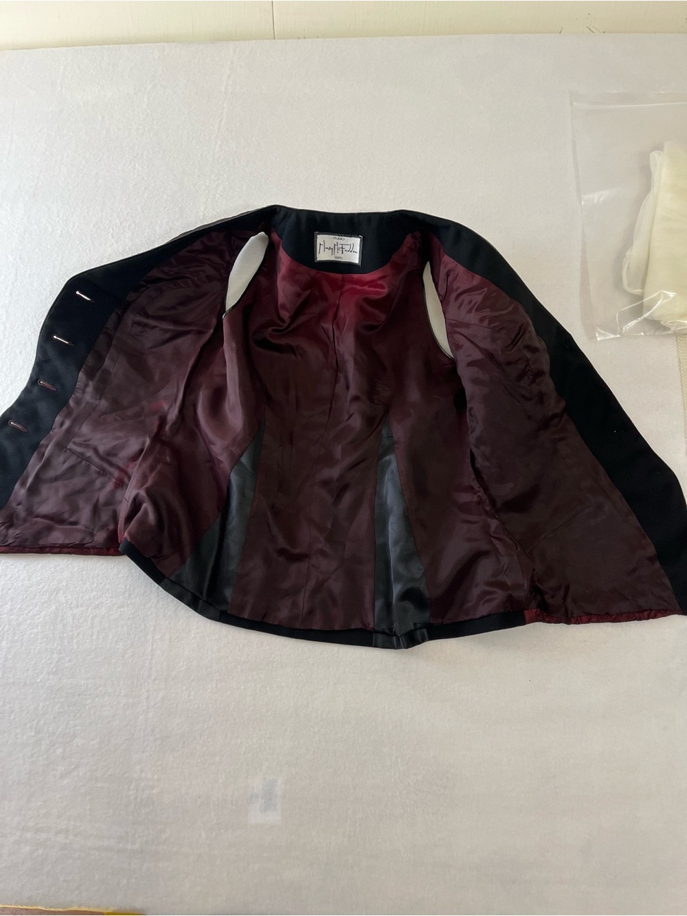 Vintage Mary McFadden Quilted Burgundy Vest Black Tie Formal Suit - Picture 11 of 15